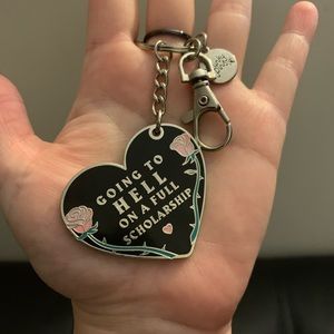 Punky Pins “Going to Hell on a Full Scholarship” keychain